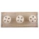 White Flower Ceramic Wooden Hooks 